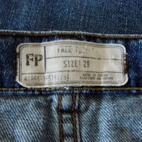 Free People Jeans Anthropologie Distressed Straight Leg High Waist Button Sz 29 - Picture 4 of 15